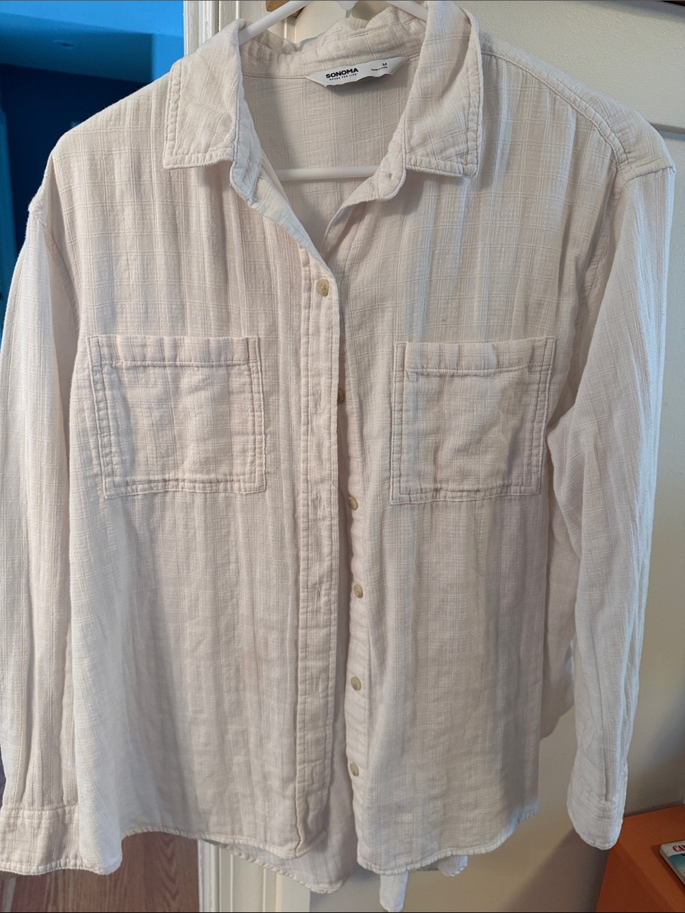 Sonoma Cream Button-Up Cotton Shirt